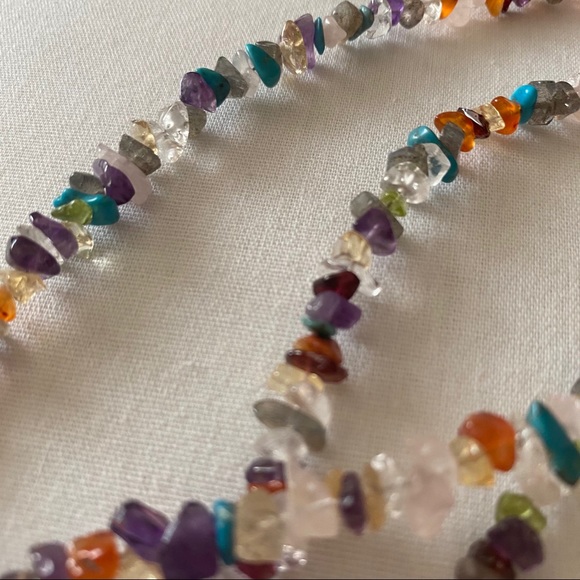 QVC SI India Glass Nugget Necklace Sterling Clasp - Picture 4 of 6